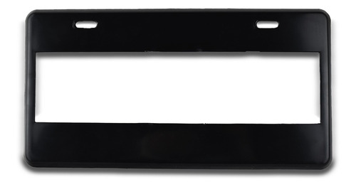 Porta Placas Negro Liso Lujo Ancho Plástico 2 Par