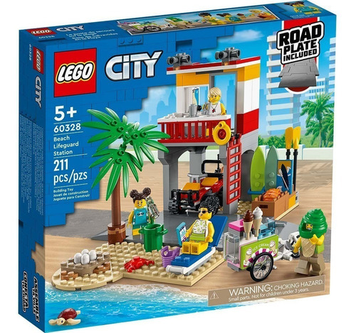 Kit Lego City Base De Socorristas En La Playa 60328 +5 Años 211 piezas