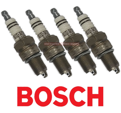 Kit 4 Bujias Bosch Silver Rosca Larga  Fiat Ford Chevrolet