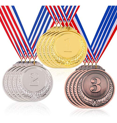 Imagen 1 de 7 de Trofeo Hilitchi Gold Silver Bronze Award Medallas Con Ribbon