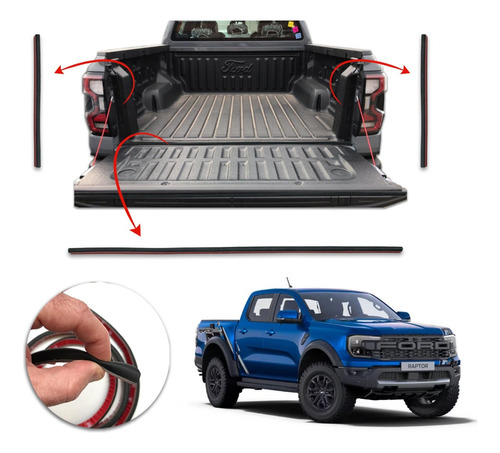 Burletes Caja Portón Kit De Sellado Ford Raptor 2021 Kenny