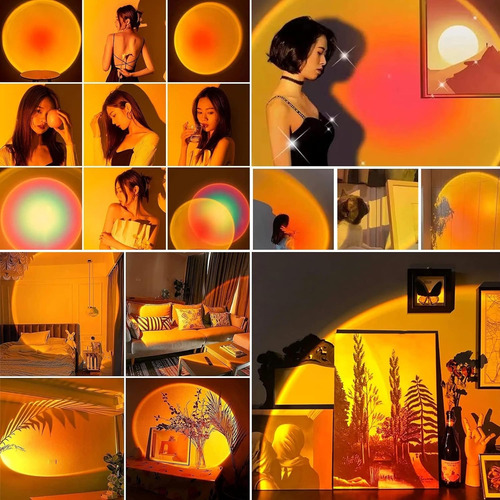 Lámpara De Atardecer Rgb Multifunción Proyector Ambiental