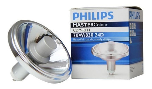 Lâmpada Philips Master Colour CDm-r 111 70w 830 24° Cor de luz quente branca quente