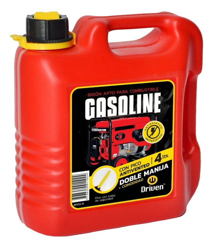 Bidon De Combustible Extrachato 4 Lts Rojo Driven