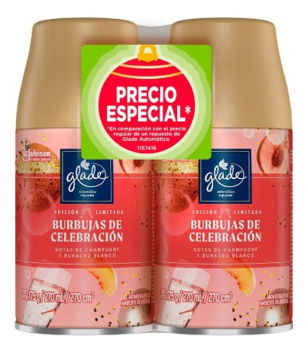 Aromatizante Glade 2 Pack Burbujas De Celebración 350 Gr