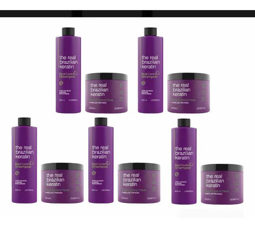 Combo X5 Shampoo + X5 Mascaras 500ml De Real Control Sin Sal