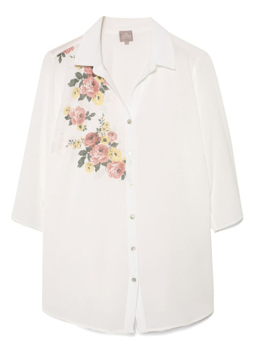 Camisa Mujer Patprimo M 3/4 Blanco Poliéster 14010168-10020