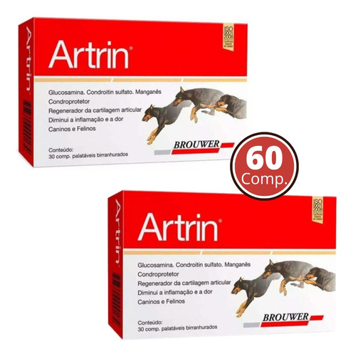 Artrin Condoprotector Perro Palatable 60 Comprimidos/2 Cajas