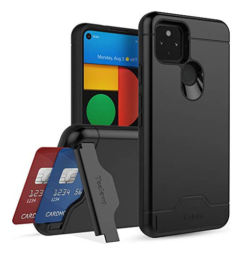 Funda Cartera Para Google Pixel 4a 5g Negro Dual Layer