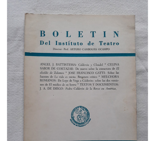 Boletín Del Instituto De Teatro 1982 Arturo Cambours Ocampo