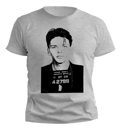 Remera Frank Sinatra Diseño Gris Melange