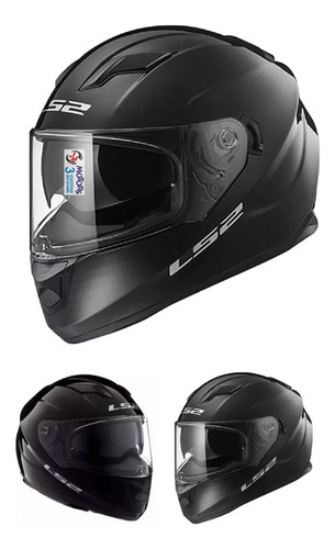 Jm Casco Moto Integral Ls2 Ff 320 Negro Mate Black 2 Visores