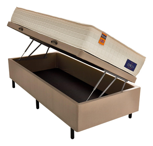 Cama Box Solteiro Baú De Espuma Épico Master Fortezza 88x188