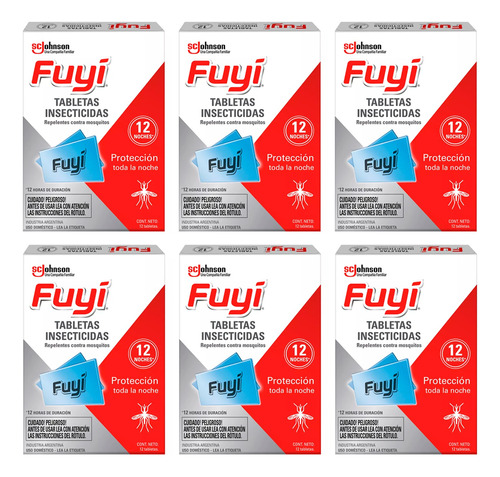 Fuyi Kit X6 Cajas De Tabletas X12 Repelente Mosquitos