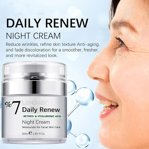 Creme Noturno Com Retinol E Ácido Hialurônico, Creme Facial
