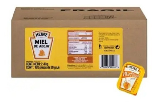 Miel De Abeja Natural Heinz Pack Individual 120 Pzas 20g C/u