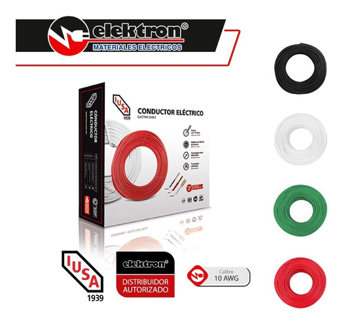 Imagen 3 de 7 de Kit 3 Cajas 100 Mts Cable Iusa Negro,blanco,rojo Thw Cal 10