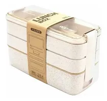 Comprar Vanow loncheras con toppers lunch box fiambrera 900ml 3 pisos color beige