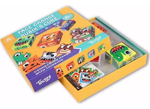Juego Cubo Rubik Puzzle Face Changing Cambio Emociones Emoji Color De La Estructura Multicolor