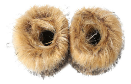Botas Peludas Cano Médio Com Sola De Neve Em Imitação Pele