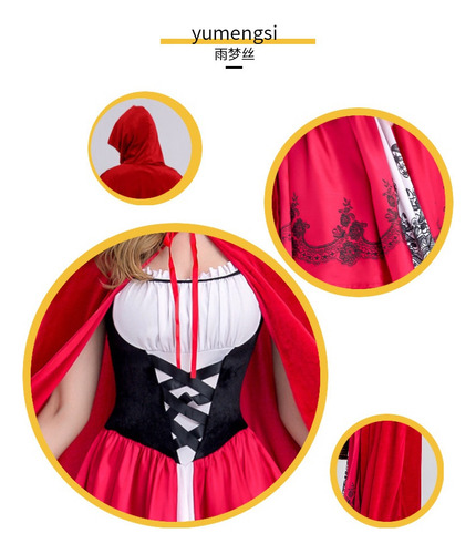 Disfraz De Caperucita De Halloween Para Mujer, Fiesta Little