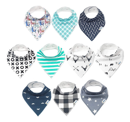 Baberos Babero Bandana Para Nios Y Nias, Paquete De 10 Baber