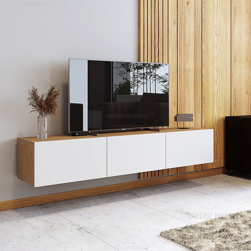 Imagen 1 de 9 de Mesa Tv Flotante Para Lcd. Con Puertas. 160cm. Moderno