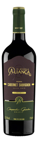 Vinho tinto seco Cabernet sauvignon Aliança Reserva 2019 adega Nova Aliança 750 ml