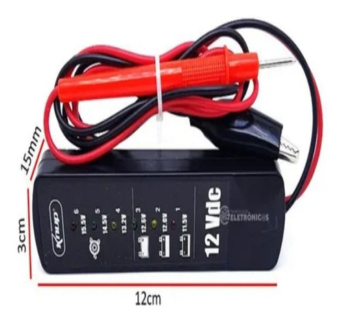 Imagem 2 de 4 de Verificador De Bateria E Alternador Automotivo 12vdc