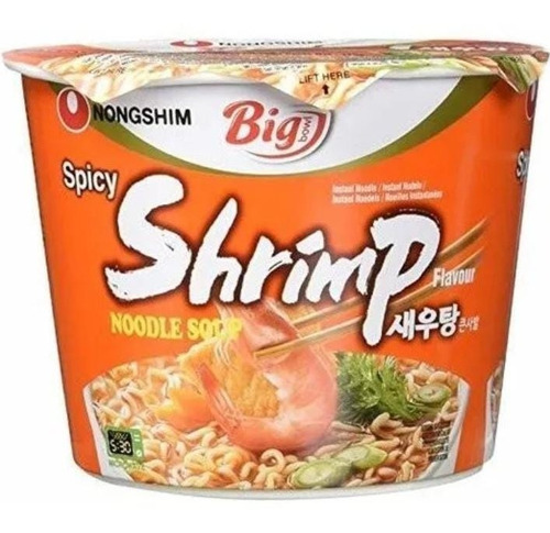 Ramen Shrimp Big Cup 115 Gr - Origen Korea (sabor Camarón)