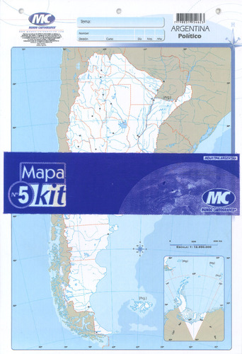 Mapa N5 Argentina Político X20 - Mundo Cartográfico