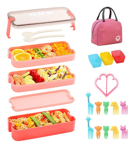 Lonchera Para Niños Y Adultos, Caja Apilable Japonesa, Bolso