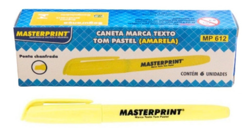 Marca Texto Masterprint Tom Pastel Caixa C/ 6 Unidades