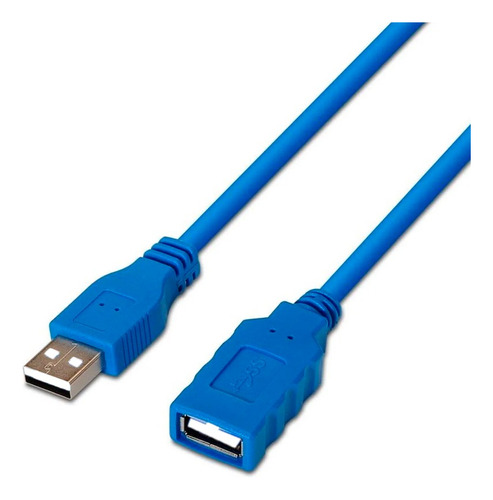 Cable Extensión Usb 2.0 Macho Hembra Azul 1m Mouse/impresora