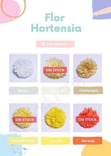 Imagen 2 de 9 de Flores Artificiales Hortensias De Tela X 50 Unidades Vinchas