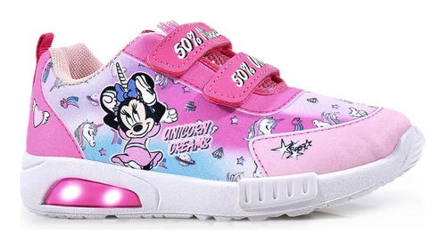 Zapatillas Footy Led Luces Al Pisar Abrojo Nena Minnie Shine