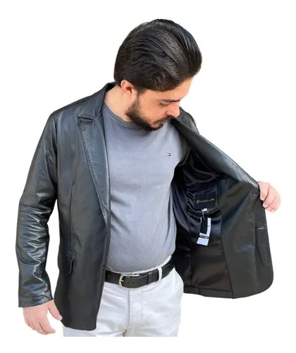 Blazer de couro legitimo masculino best sale mercado livre