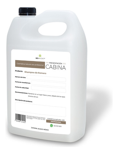 Shampoo De Romero Libre De Sulfatos Y Parabenos 1 Galón
