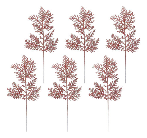 12 Ramas De Pino De Imitación De Color Rojo Brillante