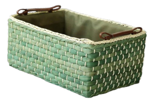 Organizador De Mesa Rectangular Con Asa Y Cesta Tejida Medio