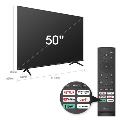 Televisor Smart Hisense 50a64h 50 Led Uhd 4k