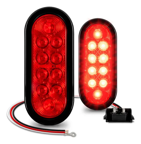 Kit De Luces Traseras True Mods 6 Led Ovaladas Rojas, 2 Unid
