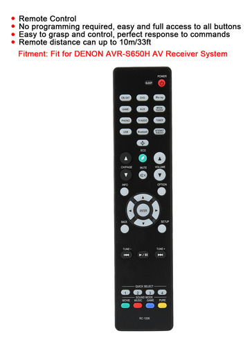 Pieza De Repuesto De Control Remoto Rc1226 Apta Para Denon