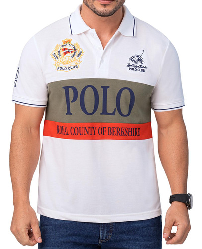 Camiseta Polo County Blanco Para Hombre Croydon