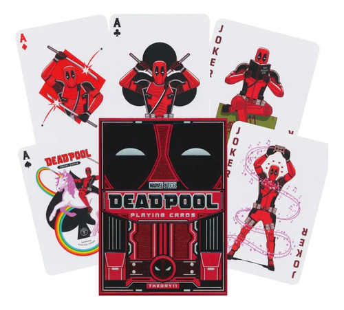 Baraja Cartas Naipes Deadpool Colección Theory11 Reverso Rojo Idioma Inglés Personaje Deadpoll