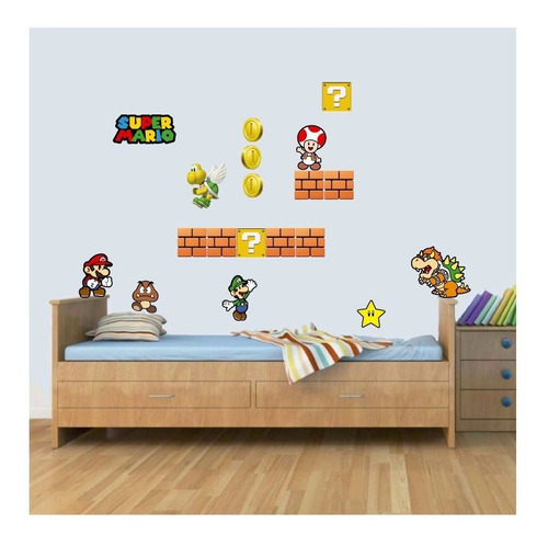 Imagen 1 de 2 de Vinilos Decorativos Hogar Sticker Super Mario Reflectivo