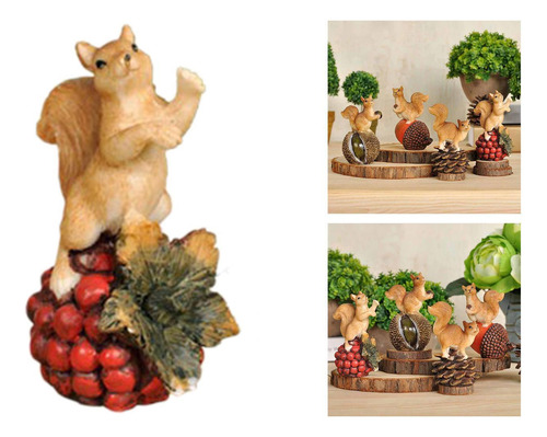 Figura De Ardilla De Resina Con Forma De Ardilla De Jardín C