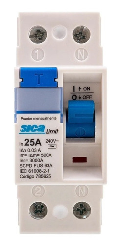 Disyuntor Diferencial Sica Bipolar 2x25 25a 30ma