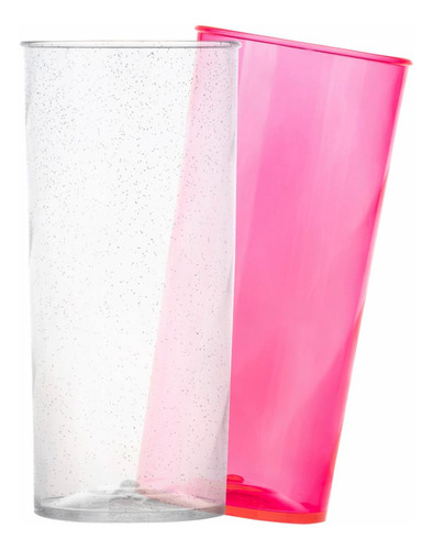 Kit 30 Copos Diamante 400ml Acrílico - Aloha Cor Cores Variadas