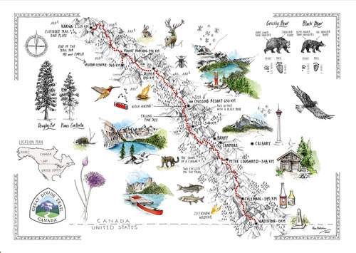 Poster Da Great Divide Trail - A3 - Couch 250g
